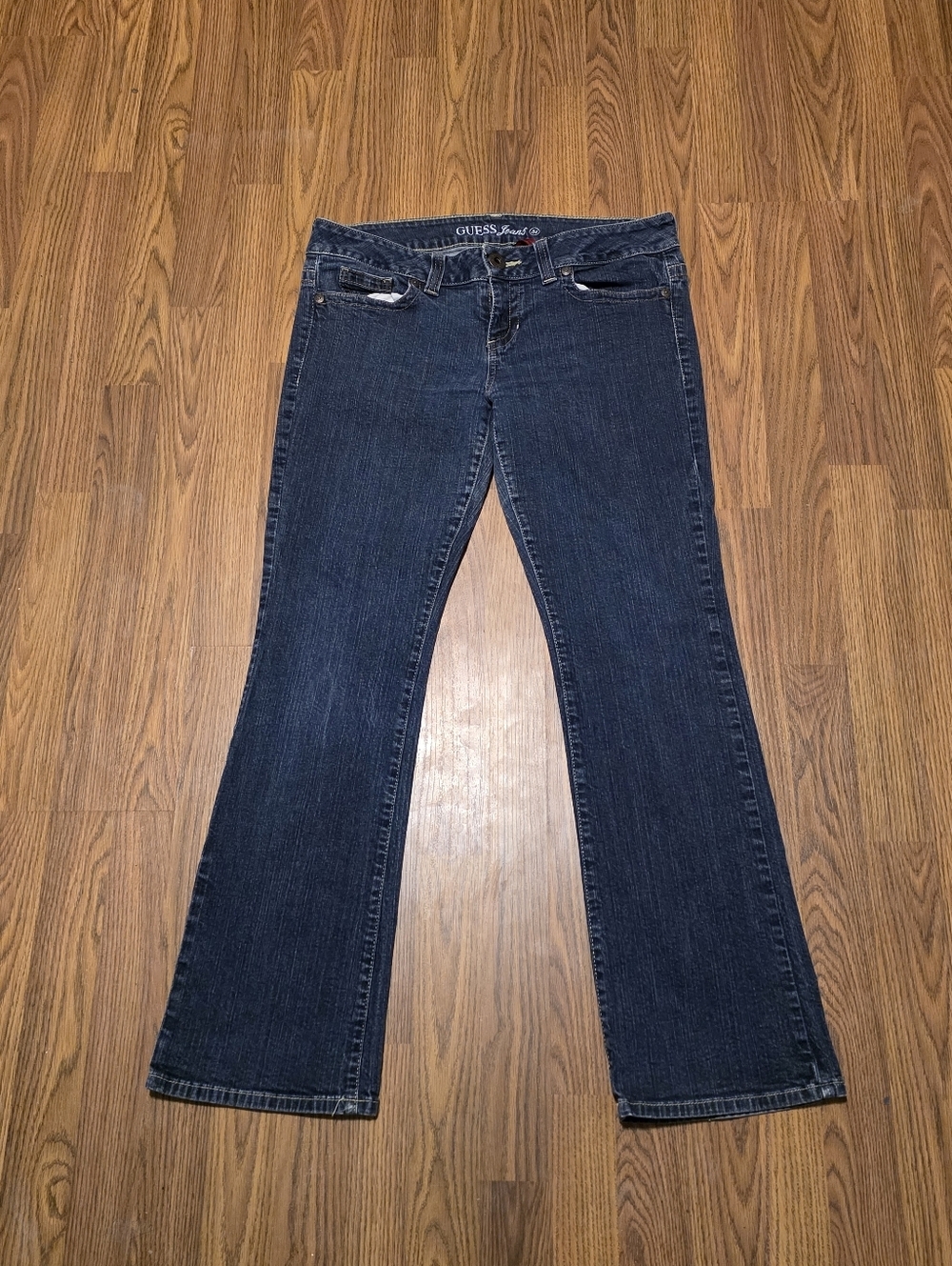 Guess Daredevil Bootcut Jeans Women's 34 Blue Stretch Denim Mid Rise Western Y2K